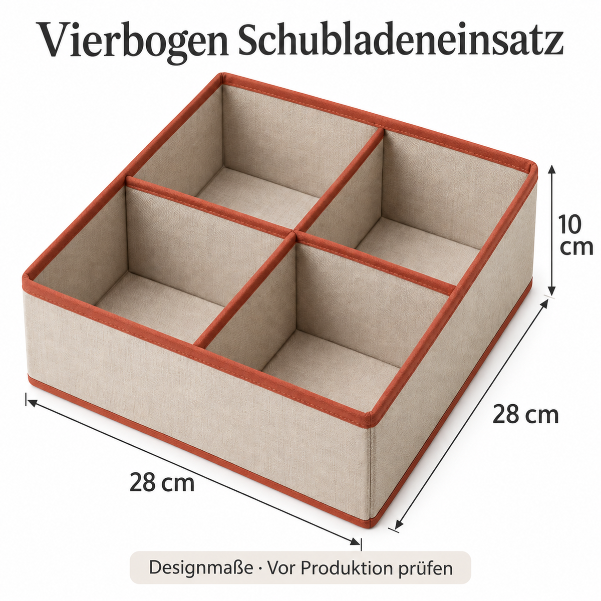 Vierbogen Schubladeneinsatz
